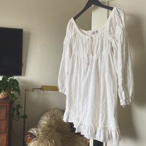White off shoulder free people beach dress